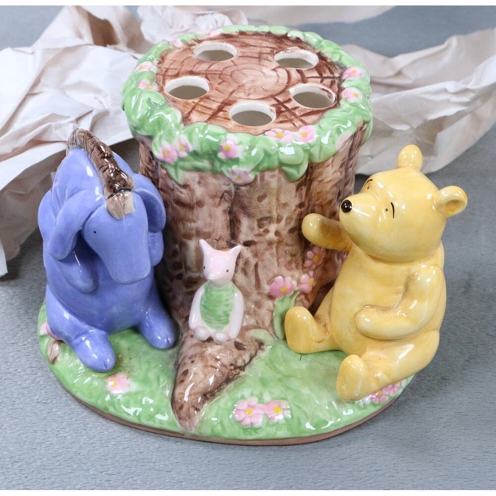 Vintage Disney Winnie The Pooh Toothbrush Holder Ceramic Bathroom Organizer